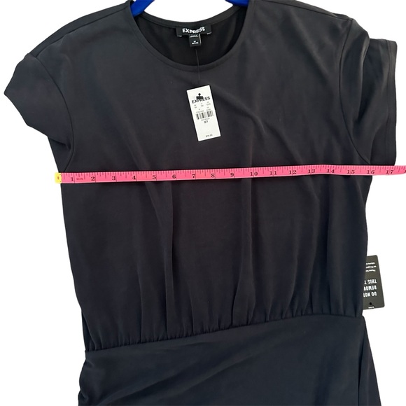 NWT! Express Silky Sueded Jersey Ruched T Shirt Midi Dress in Petite Medium - Picture 7 of 13